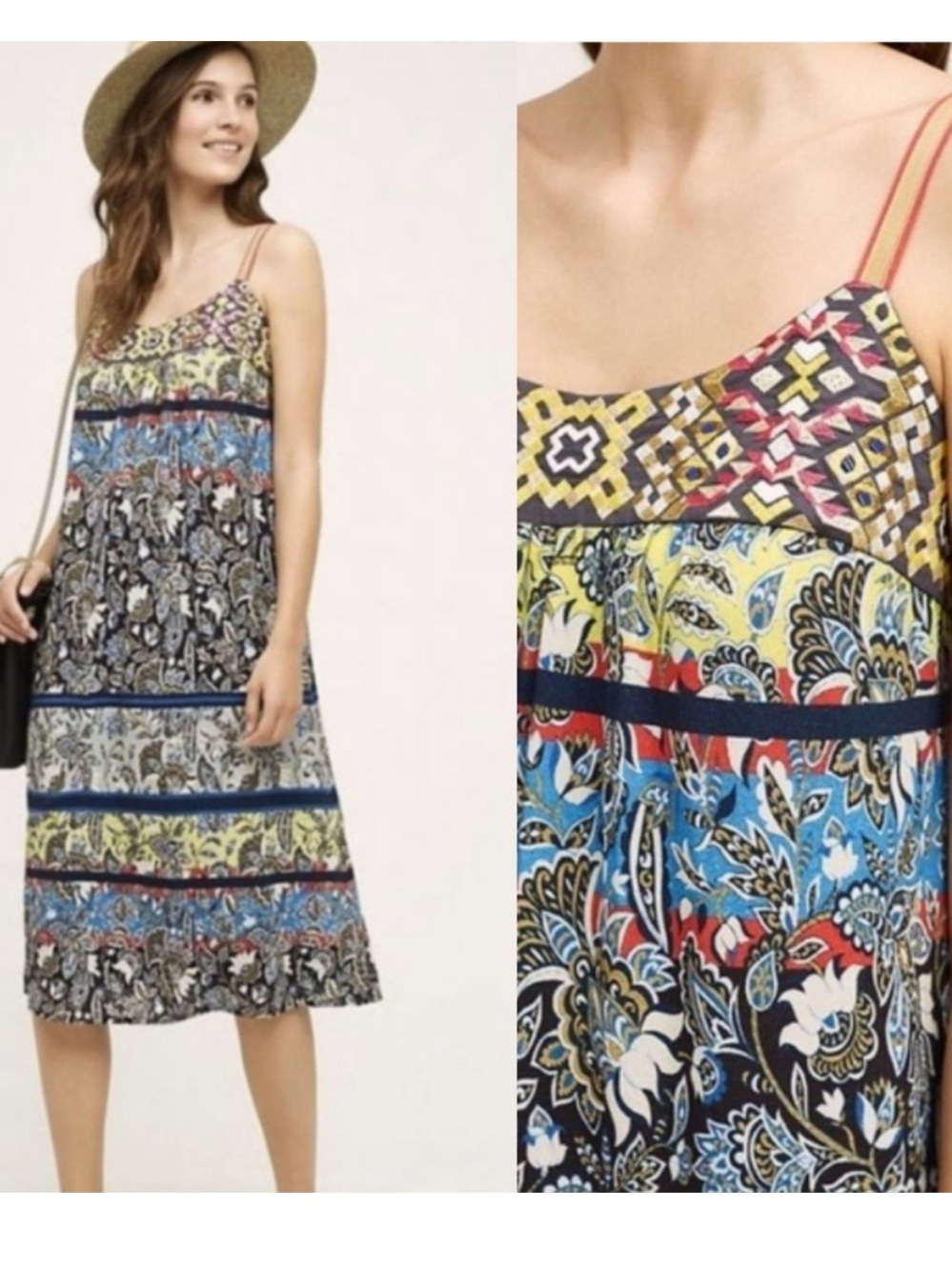 Anthropologie One September Cosima Boho Midi Dress